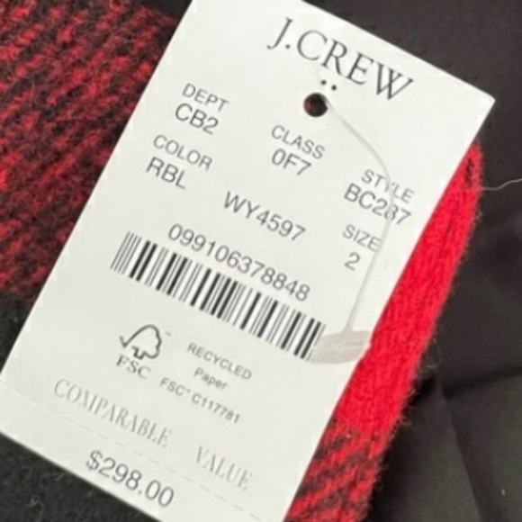 NEW J. Crew Vail Parka Buffalo Plaid Wool BC287 Pea Coat Classic Hooded Faux Fur - Picture 10 of 16